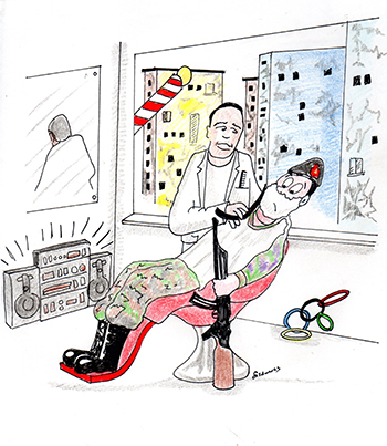 Turin refugee cartoon, society matters