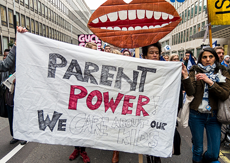 Parents protesting, parent power, school governors
