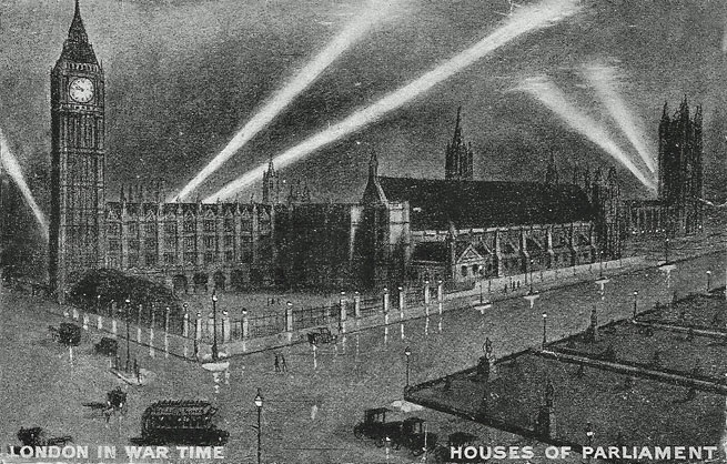 Parliament Square during a zeppelin raid
