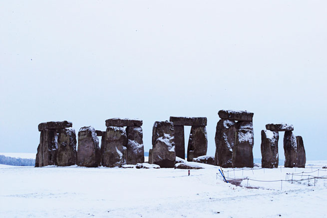 Stonehenge in the snow
