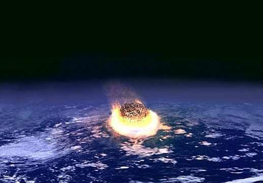 An artists rendering of a meteor entering the atmosphere