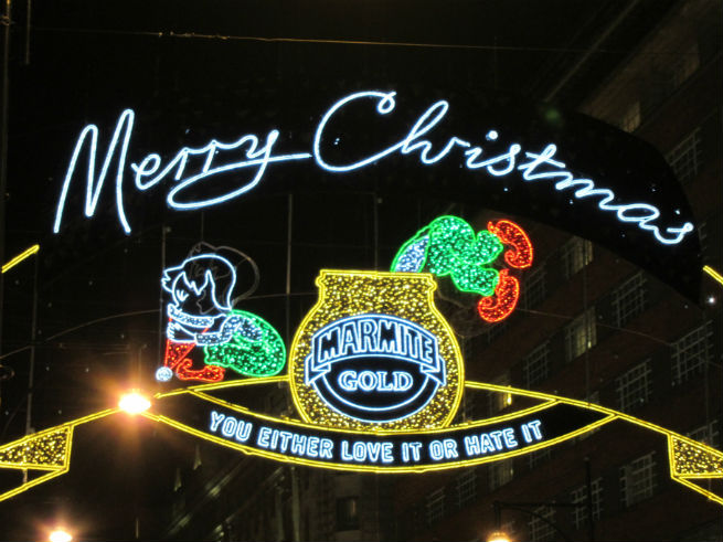 Marmite Christmas lights