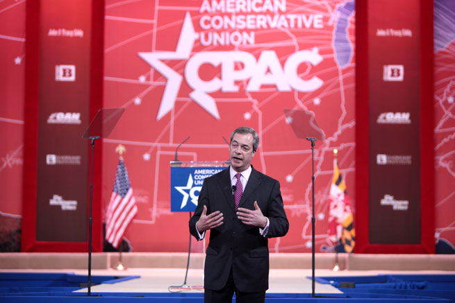 Nigel Farage addresses the US CPAC conference