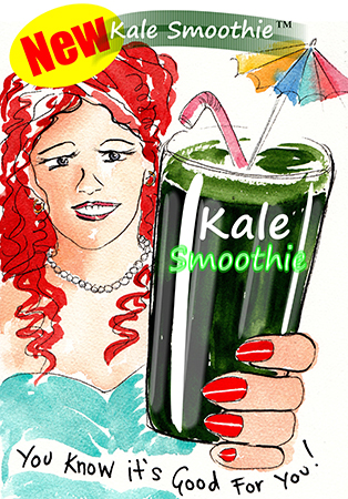 Kale Smoothie cartoon, society matters