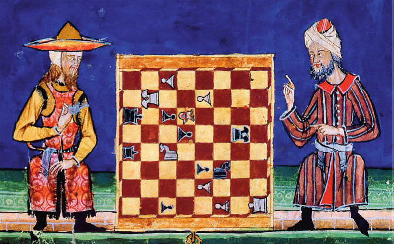  A Jew and a Muslim playing chess in 13th century al-Andalus