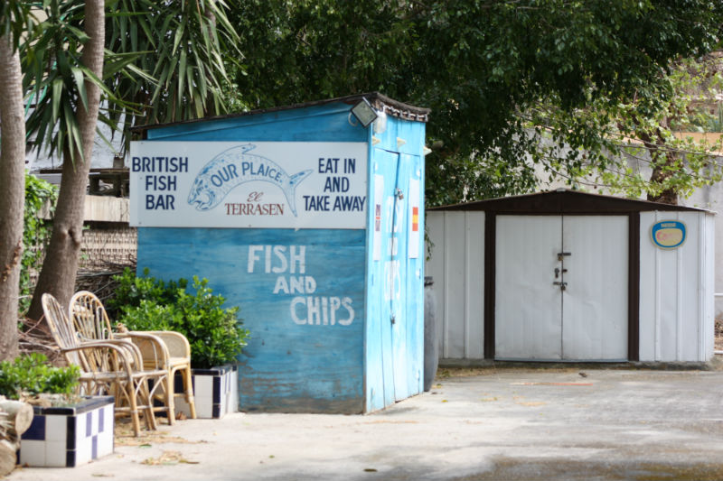 British fish and chips in Majorca, Spain