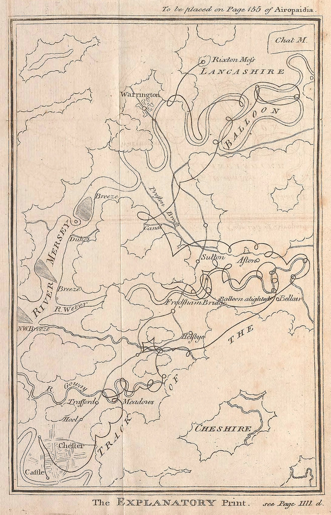 The “Explanatory Print” which accompanied the “Balloon-Prospect” image, featured in Thomas Baldwin’s Airopaidia (1786) 