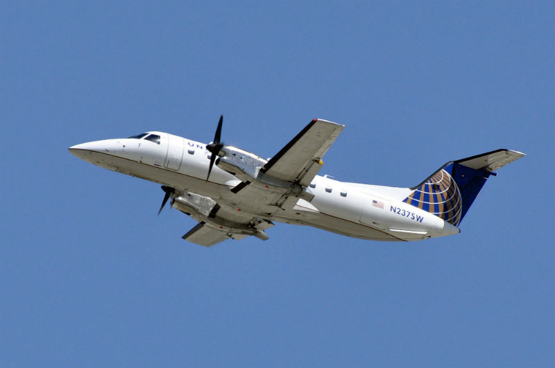 United Airlines twin prop