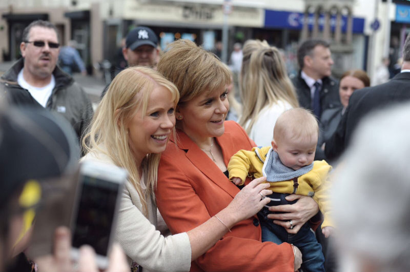 Nicola Sturgeon campaigns in Kirkintilloch at the start of the 2017 General Election campaign