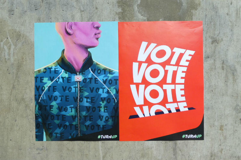 Turn up election poster