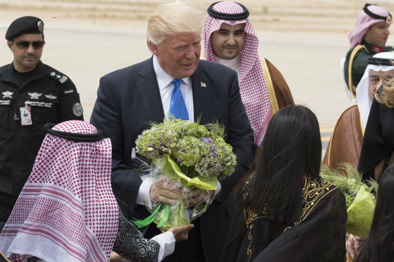 Donald Trump on a visit to Saudi Arabia