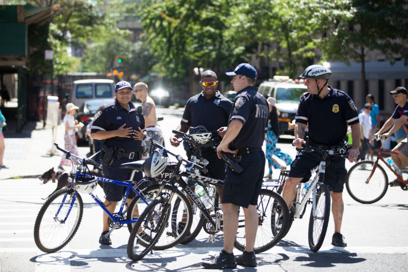 New York City cyclist police officers