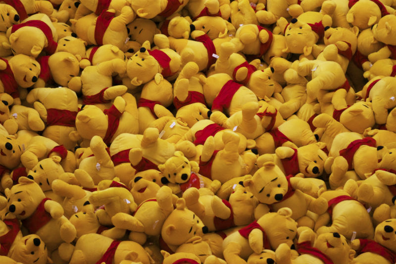 A massive pile of Poohs