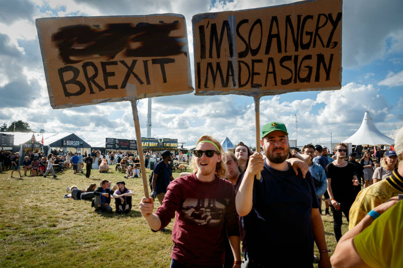 Two anti-Brexit protestors