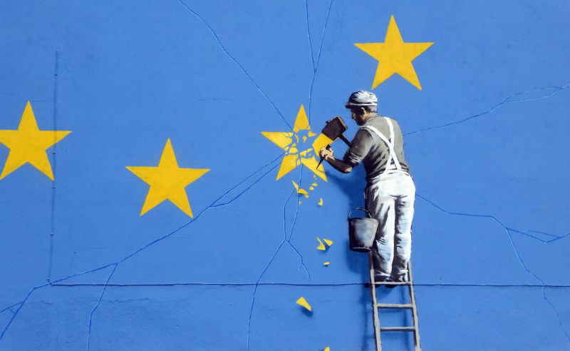 Detail from an artwork about Brexit by Banksy