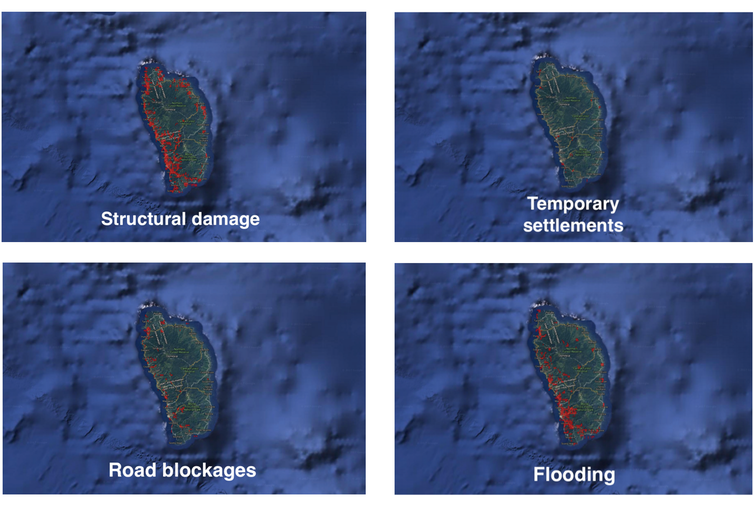 Citizen scientists identify damaged areas in Dominica, following Hurricane Maria