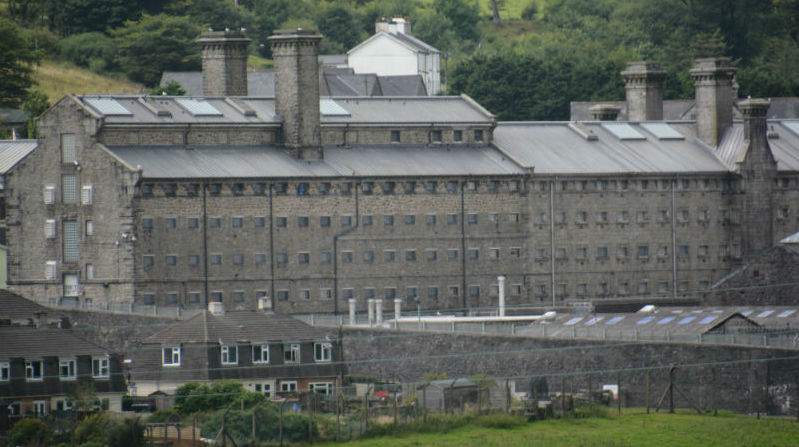 View of HM Prison Dartmoor, a Category C men's prison located in Princetown, high on Dartmoor.