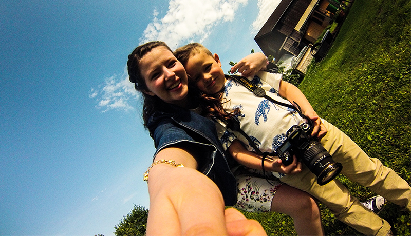 Mother and son selfie