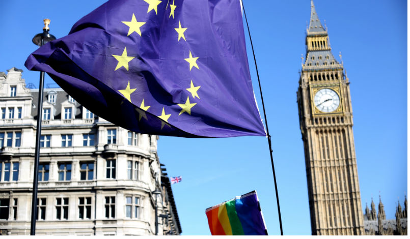The pro-EU march from Hyde Park to Westminster in London on March 25, 2017