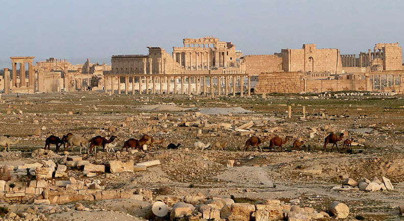 View of Palmyra with the Temple of Bel, Syria, 2010