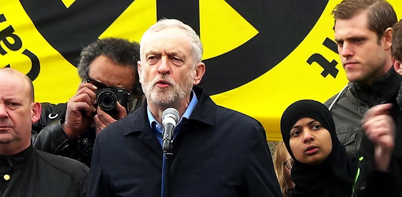 Jeremy Corbyn speaking at the #StopTrident rally at Trafalgar Square on Saturday 27th February 2016.