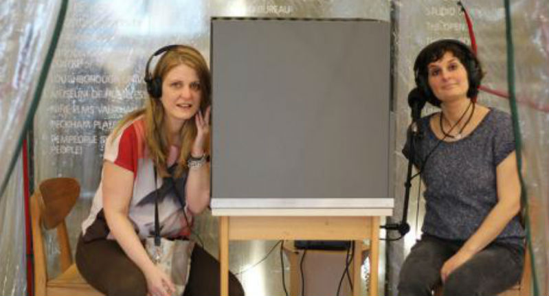 Inside the Beyond the Babble Booth; Photo Credit: Giota Alevizou. All rights reserved.