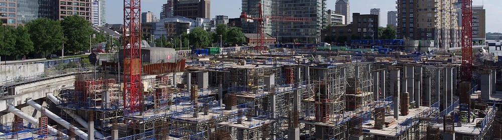 Construction work in central London