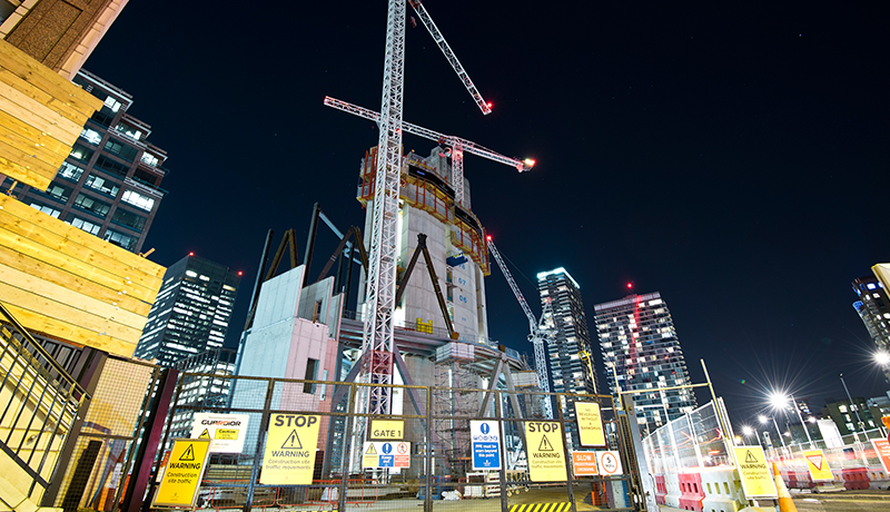 Construction work at London Docklands