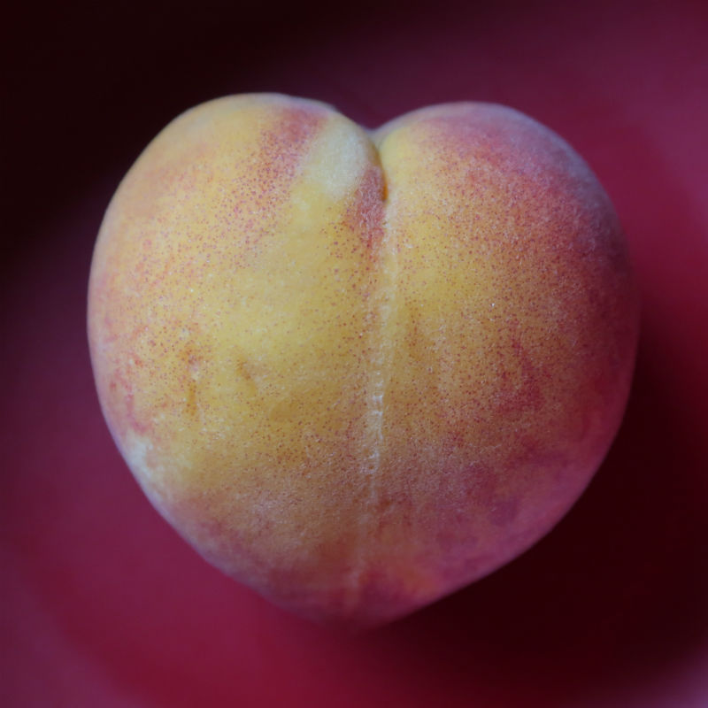 Peach shaped like a heart