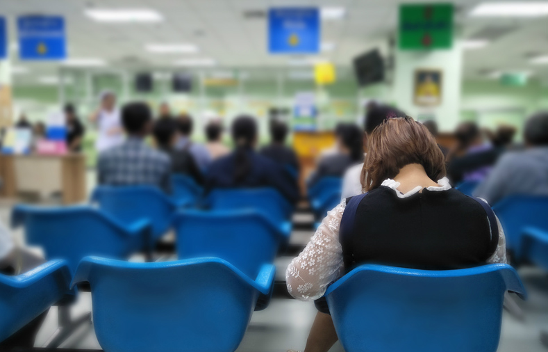 Patients waiting at the doctors