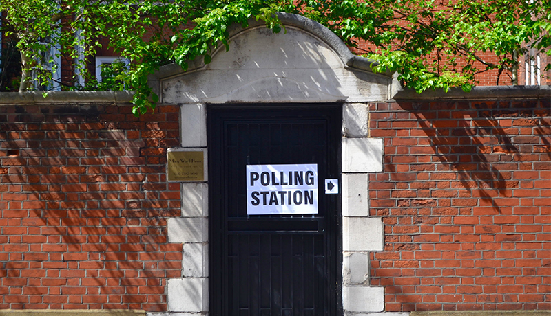Polling station sign 