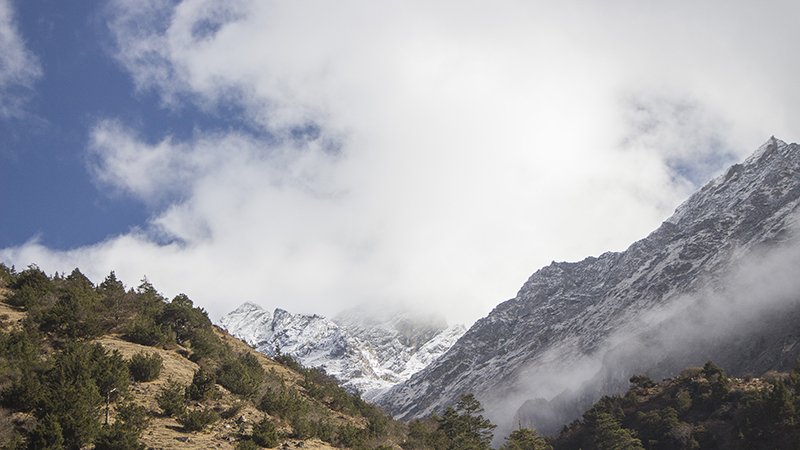 Snow capped peaks north west Bhutan