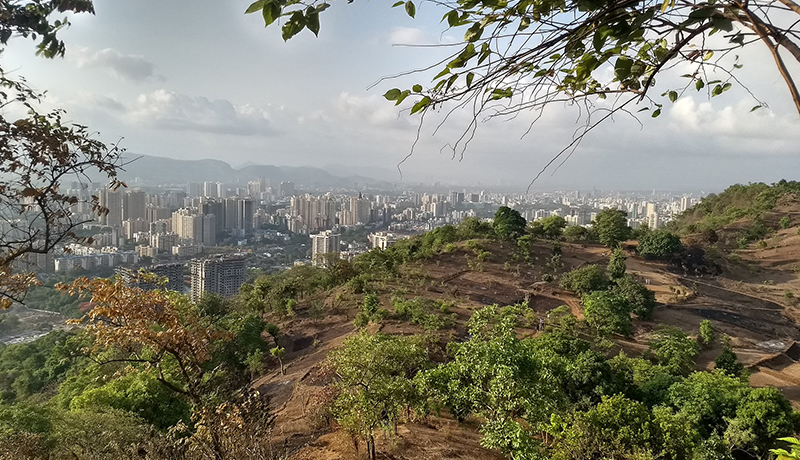 The Indian city of Thane from the Yeoor Hills, also known as 'Tiger Hill'