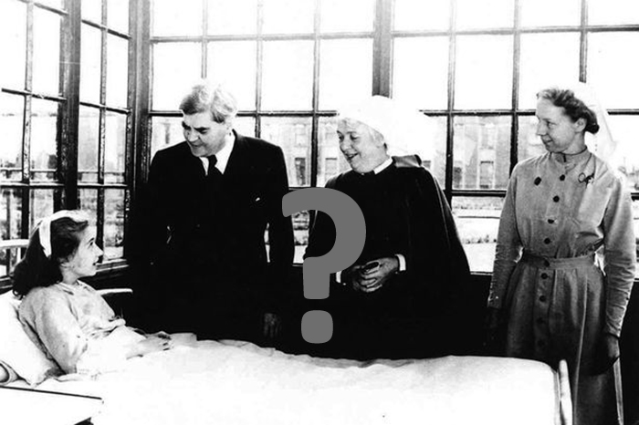 Aneurin Bevan at the first NHS hospital