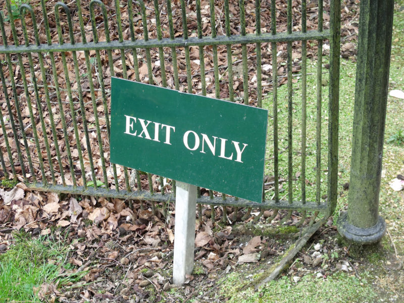 Exit only sign