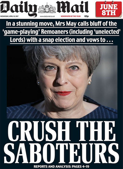 Daily Mail Brexit Front Cover