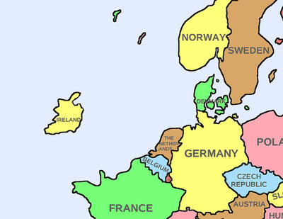Europe with UK map Brexit