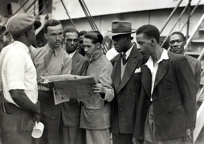22nd June 1948, Some of the first Immigrants from the Caribbean island of Jamaica arrive at Tilbury, London, on board the ' Empire Windrush'