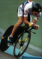 Chris Boardman on the Lotus bike