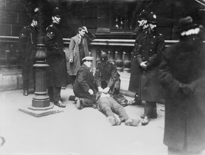 919 Battle of George Square - David Kirkwood on the ground after being struck by police batons