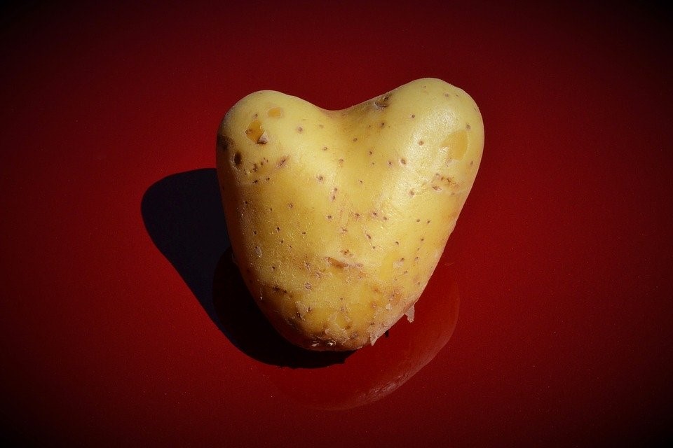 potato in a heart shape