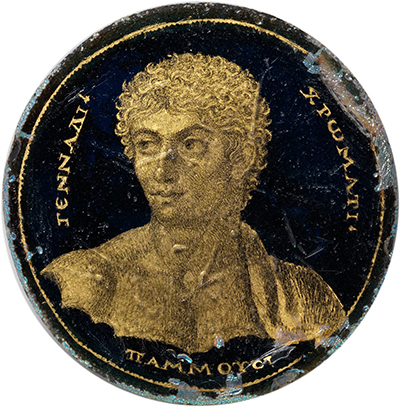  Photo of a medallion with a portrait of Gennadios 