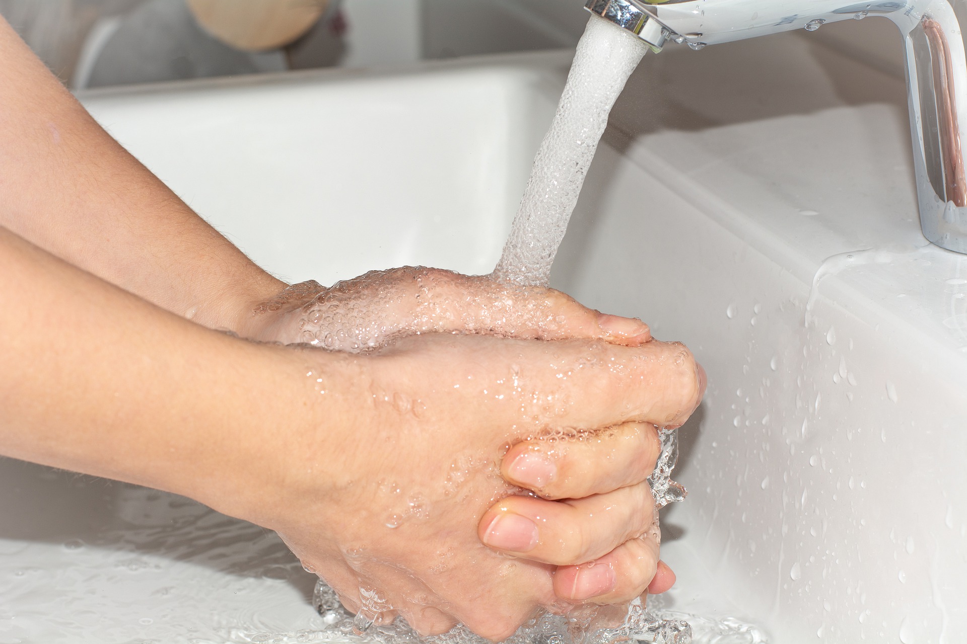 Washing hands for wound care