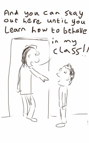 teacher telling off a chilld