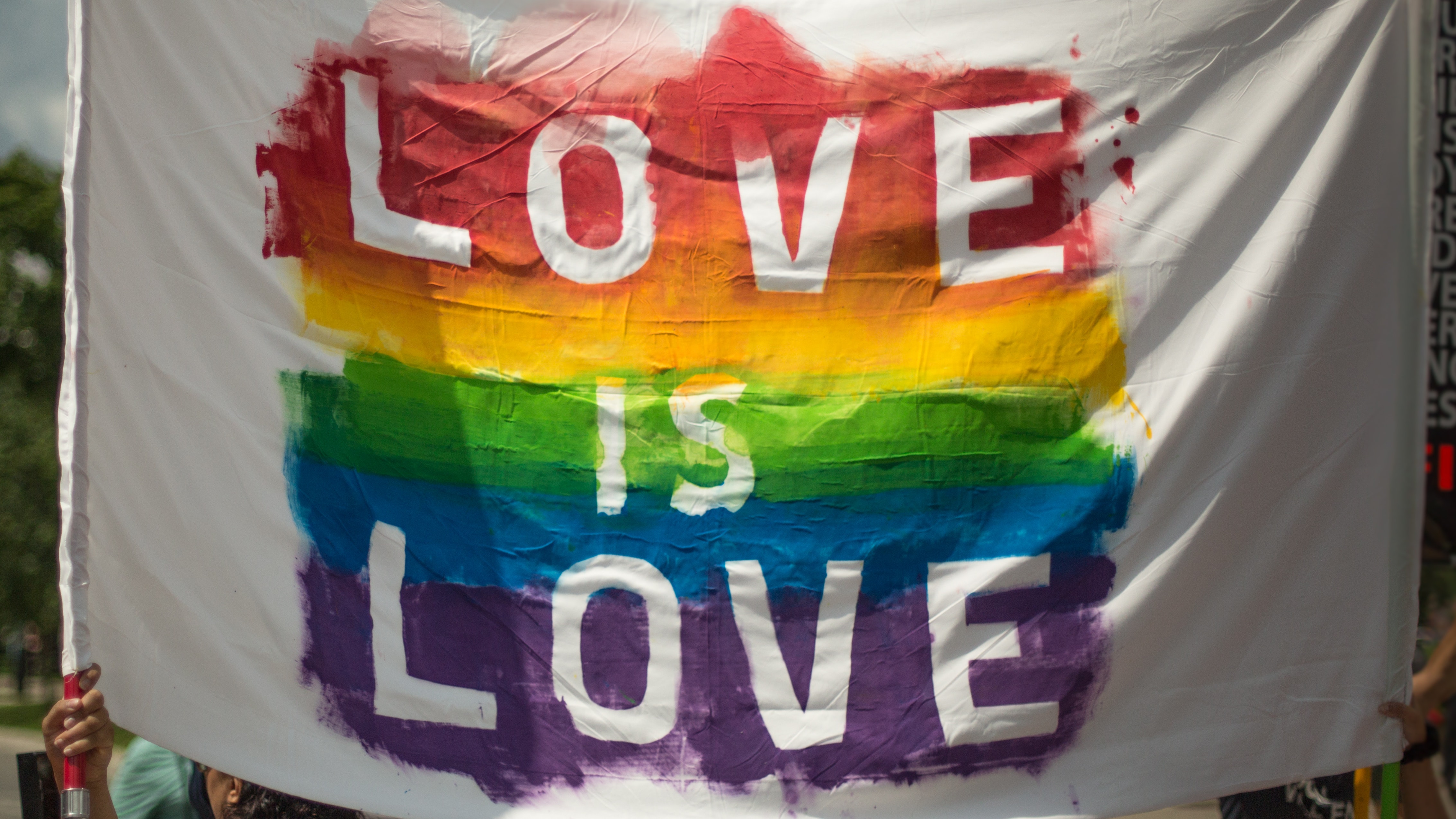 Love is love rainbow flag