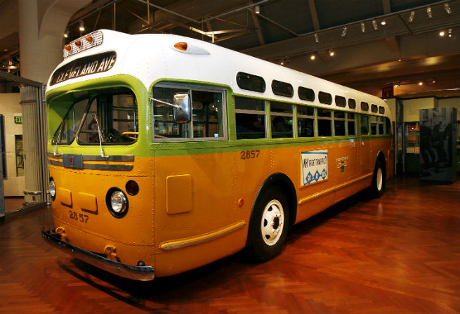 The bus on which Rosa Park refused to move to the back, starting the Montgomery Bus Boycott