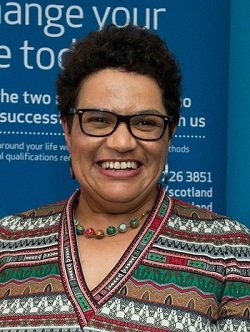 This is a photograph of Jackie Kay