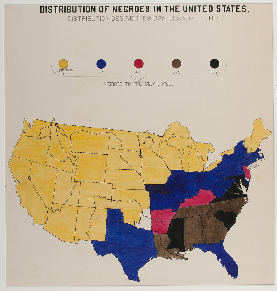 Du Bois - data graph showing distrbution of black people in America in 1890