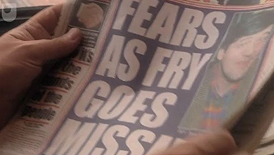 Stephen Fry missing newspaper headlines