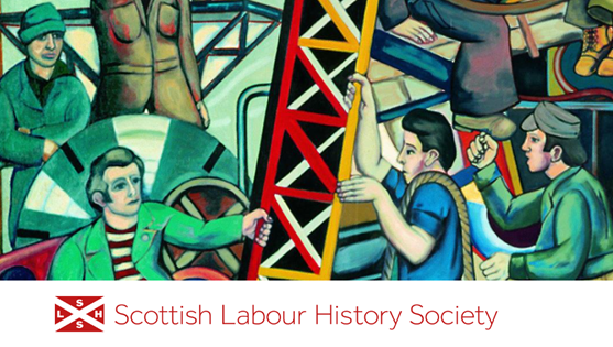 Scottish Labour History Society logo - depicting a graphic of manual workers